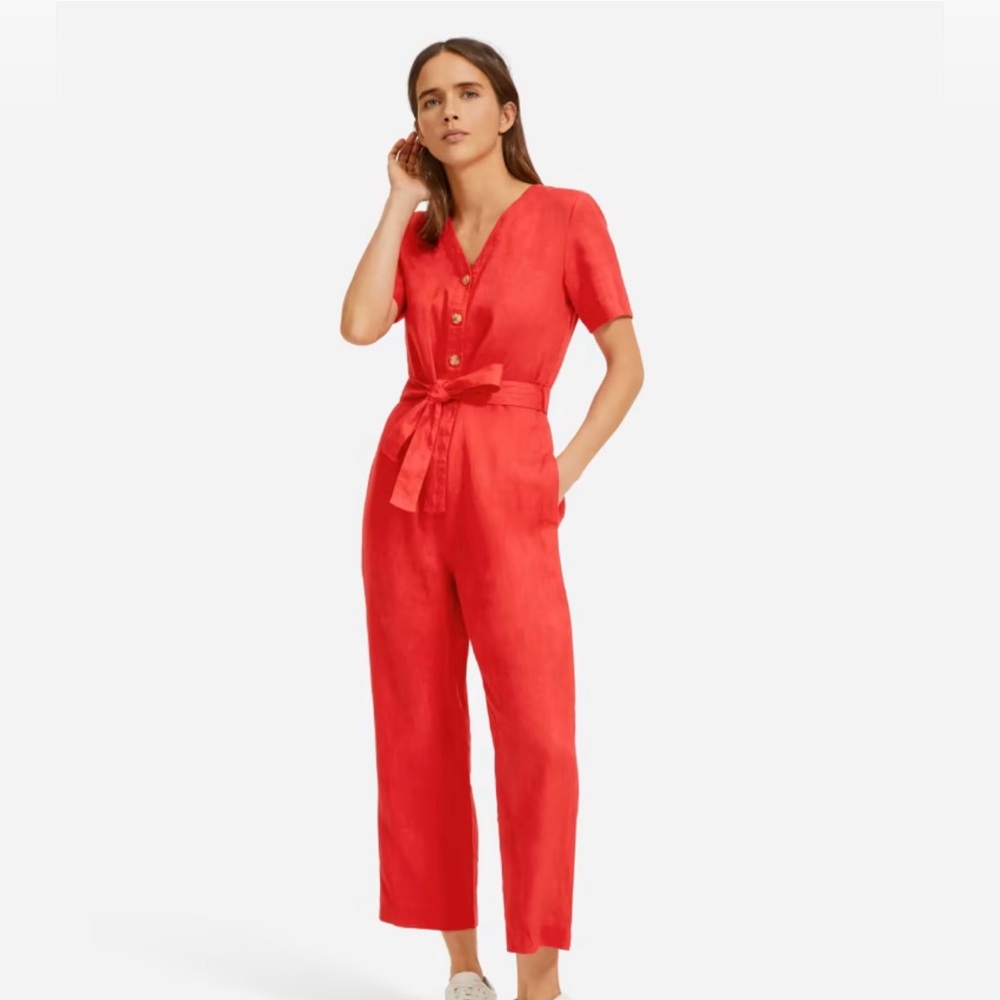 Everlane linen belted jumpsuit